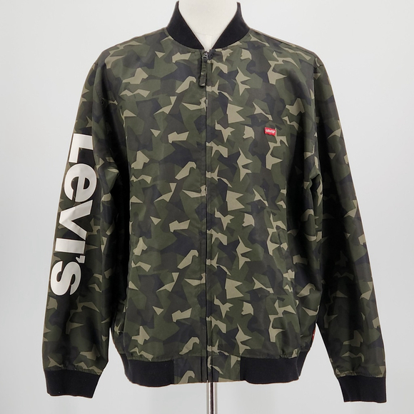 LEVIS BAKER BOMBER JACKET MENS SIZE XLARGE 235940022 CAMO GREEN FLIGHT XL - Picture 1 of 12